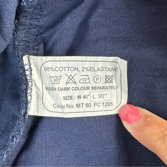 Peter Christian Navy Blue 40x30 Corduroy Drawstring Waist Pants - Picture 10 of 12